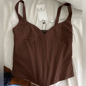brown classic corset top